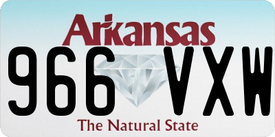 AR license plate 966VXW