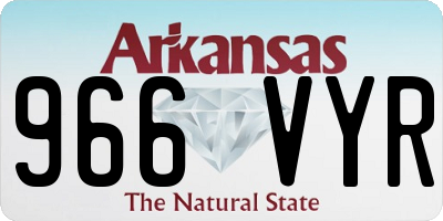 AR license plate 966VYR