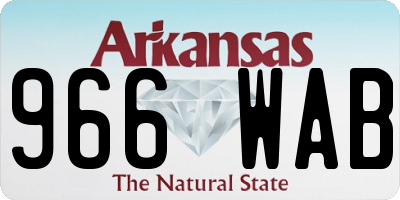 AR license plate 966WAB