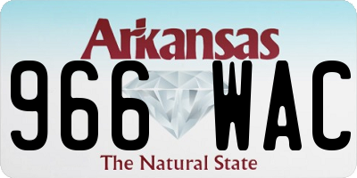 AR license plate 966WAC