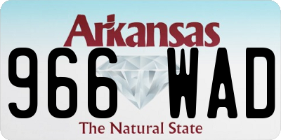 AR license plate 966WAD