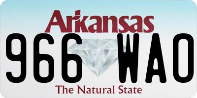 AR license plate 966WAO