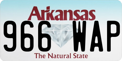 AR license plate 966WAP