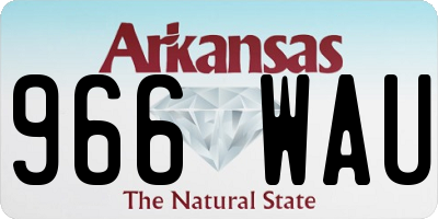 AR license plate 966WAU