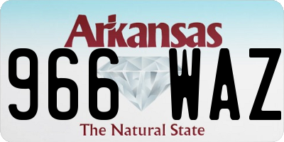 AR license plate 966WAZ