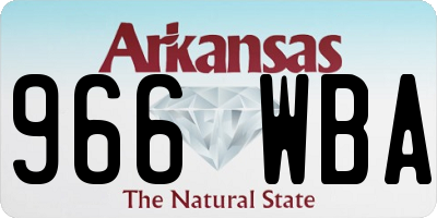 AR license plate 966WBA