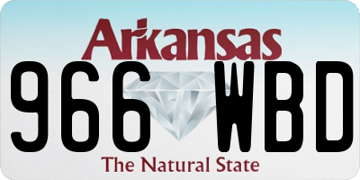AR license plate 966WBD