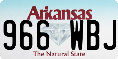 AR license plate 966WBJ