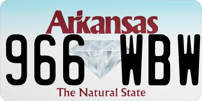 AR license plate 966WBW