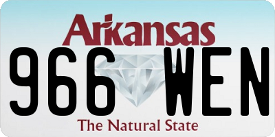 AR license plate 966WEN