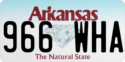 AR license plate 966WHA