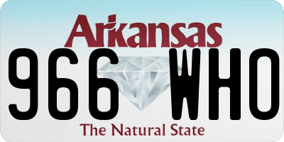 AR license plate 966WHO
