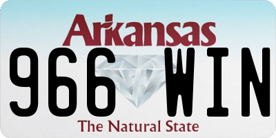 AR license plate 966WIN
