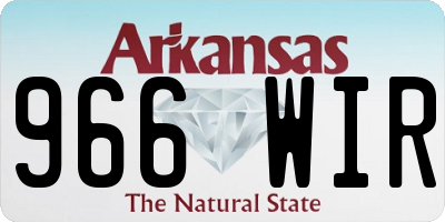 AR license plate 966WIR