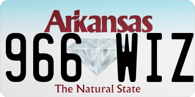 AR license plate 966WIZ