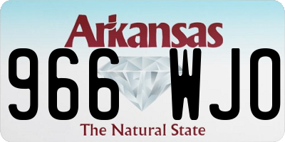 AR license plate 966WJO
