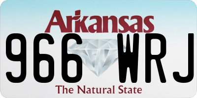 AR license plate 966WRJ