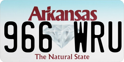 AR license plate 966WRU
