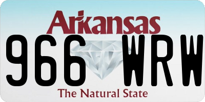 AR license plate 966WRW