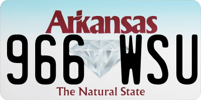 AR license plate 966WSU