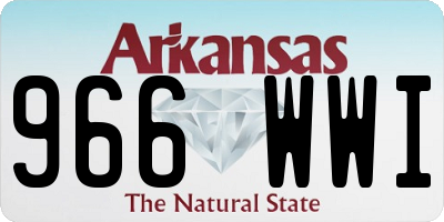 AR license plate 966WWI