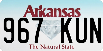 AR license plate 967KUN