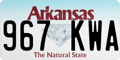 AR license plate 967KWA