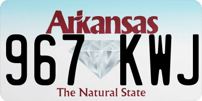 AR license plate 967KWJ