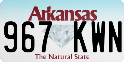 AR license plate 967KWN