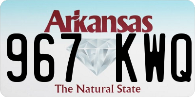 AR license plate 967KWQ