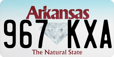 AR license plate 967KXA