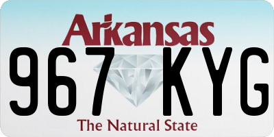 AR license plate 967KYG