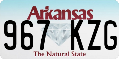 AR license plate 967KZG