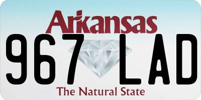 AR license plate 967LAD