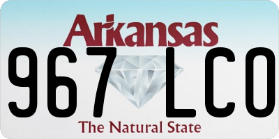 AR license plate 967LCO
