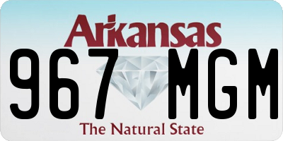 AR license plate 967MGM