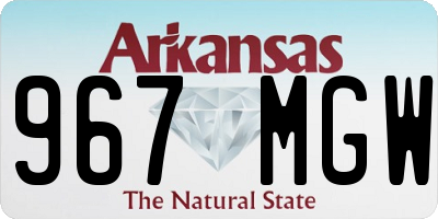 AR license plate 967MGW