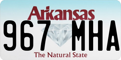 AR license plate 967MHA