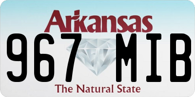 AR license plate 967MIB
