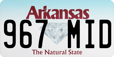 AR license plate 967MID