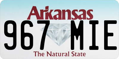 AR license plate 967MIE