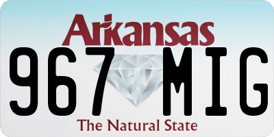 AR license plate 967MIG
