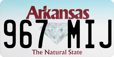 AR license plate 967MIJ