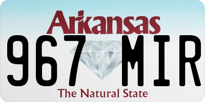 AR license plate 967MIR