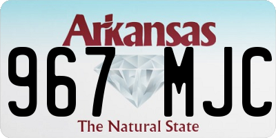 AR license plate 967MJC