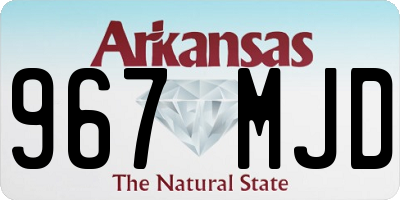 AR license plate 967MJD