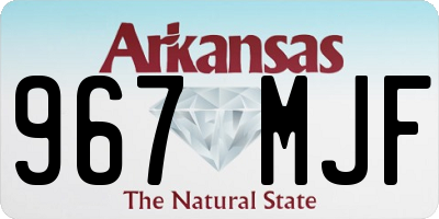 AR license plate 967MJF