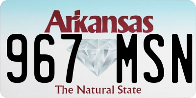 AR license plate 967MSN