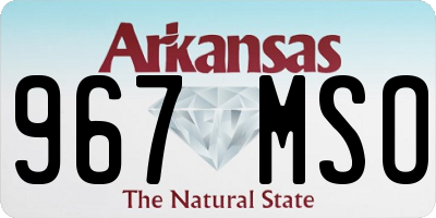 AR license plate 967MSO