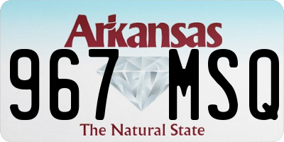 AR license plate 967MSQ